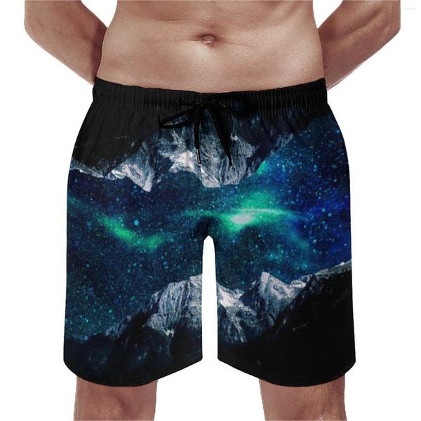 Pantaloncini da uomo Abstract Mountain Board Elastico in vita Big Size Beach Galaxy Print Costume da bagno da uomo