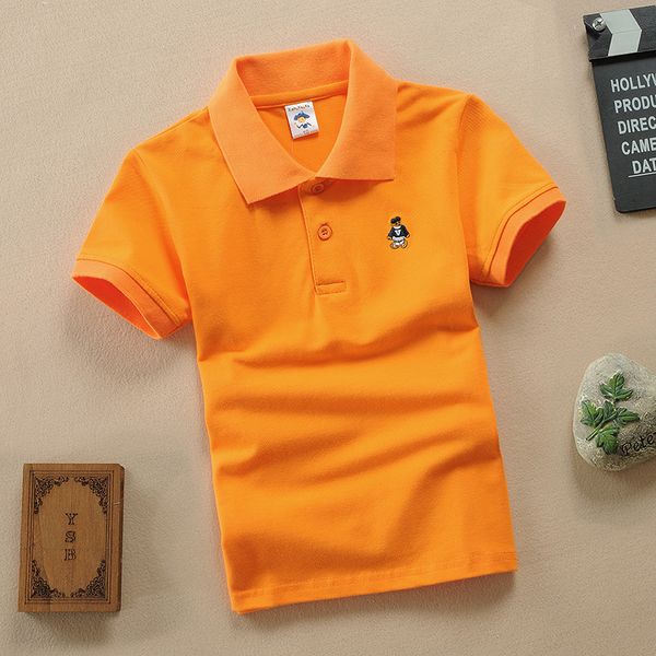 T-Shirts Kind T-Shirt 1 13Y Polo Top Kurzarm Junge Student Sommer Schuluniform Baumwolle Atmungsaktive Kinder Tops Outwear 230711