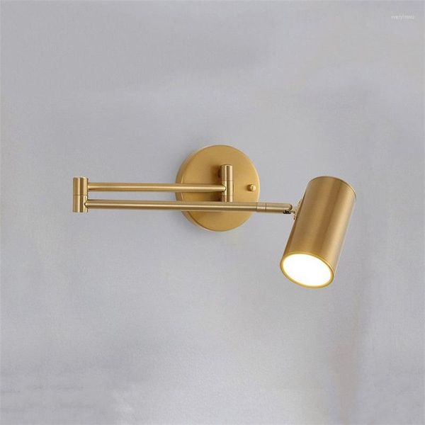 Lampade da parete Nordic Folding Rocker Long Rod Light Camera da letto Lampada da comodino Soggiorno Sfondo Decor Illuminazione