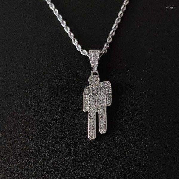 Anhänger-Halsketten Anhänger-Halsketten Blohsh Halskette für Männer Edelstahl Menschliche Fans Geschenk Punk Hip-Hop-Schmuck Koreanische Mode x0711 x0711