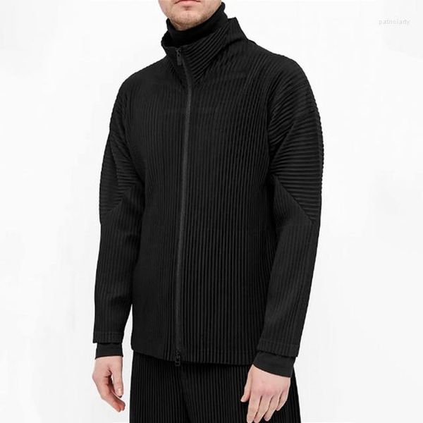 Erkek Ceketler Tasarımcı Adam Takım Miyake Pleat Pleat Man Miyake Issey Top Street Giyim Çift Başlı Zipper Yüksek Yakalı Sporlar Gündelik Ceket 708