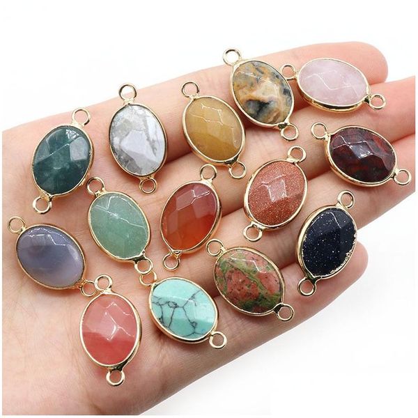 Чары оцеванные Gemse Natural Stone Chakra Reiki Healing Rose Crystal Aventurine Pendants для DIY Браслет Ювелирные украшения ACC Drop Dhdjz