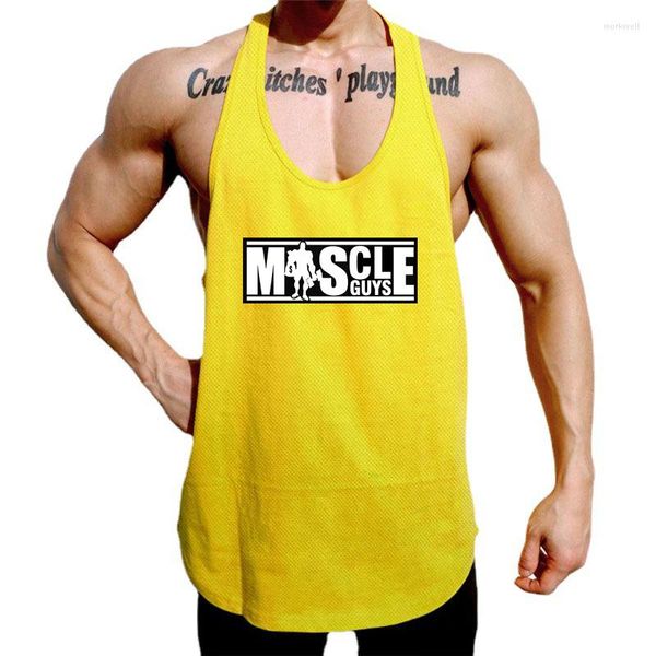 Herren-Tanktops, für Fitnessstudio, Fitness, Herren, lässig, modisch, ärmellos, bedrucktes T-Shirt, Sommer, schweißresistent, bequem, schnell trocknend, Racerback-Unterhemd