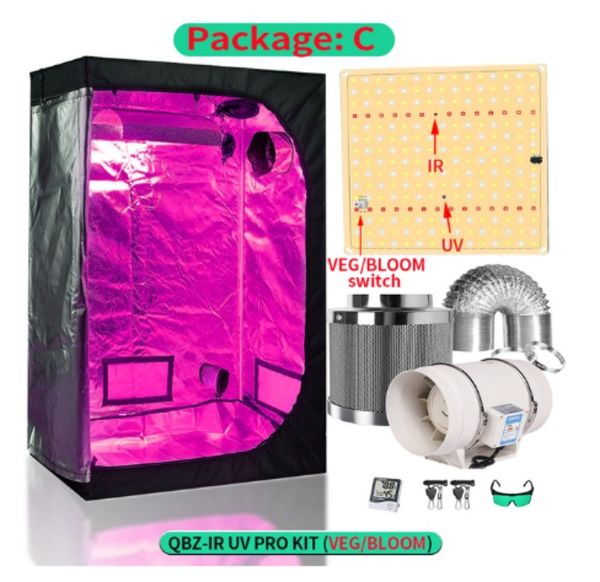 Grow Tent Box Spectrum Full Spectrum 300-2000W LED PIANTA CRESCITA LIGUATA+Sistema di crescita fidroponica interno+4 