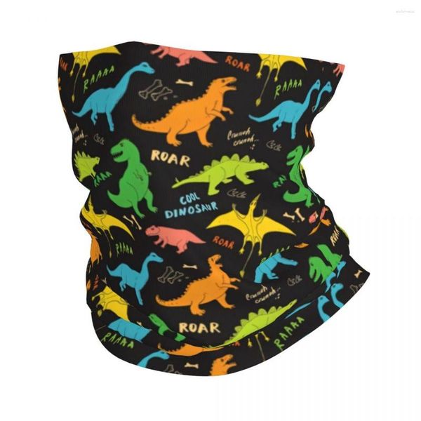 Bandanas coloridas com estampa de dinossauros polainas masculinas e femininas à prova de vento inverno animal dos desenhos animados bandana cachecol para esqui