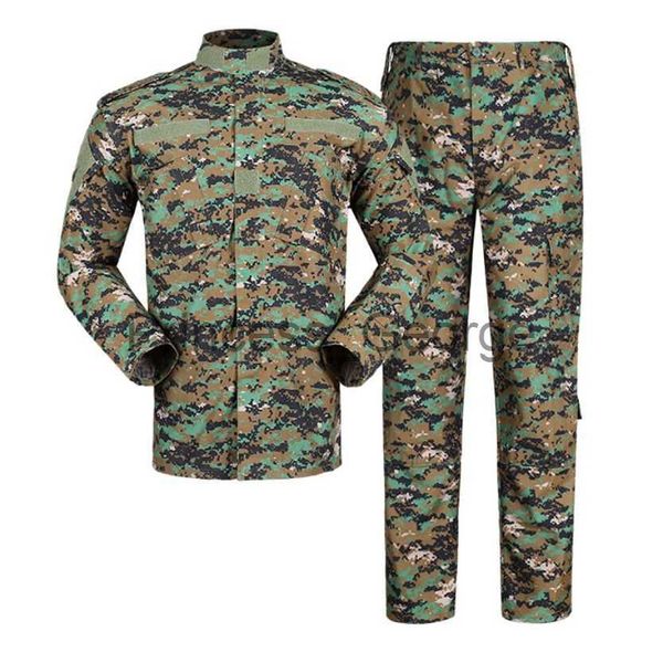 Andere Bekleidung Digital Woodland Militär Kampfuniform Hemd Hosen Taktische Outdoor-Armee Trainingsanzüge Jagd Arbeitskleidung x0711