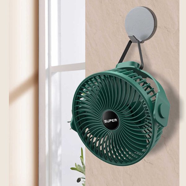 Ventilatori elettrici Mini ventilatore portatile portatile USB 4000mAh Ventola di raffreddamento ad aria da soffitto wireless da tavolo Ventola silenziosa regolata a 4 marce per tenda domestica