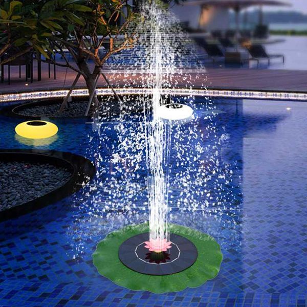 Fontana galleggiante solare per esterni Cortile Giardino Fontana per acqua Piscina Stagno Decorazione Pannello solare Pompa per acqua alimentata Patio Prato Decor L230620