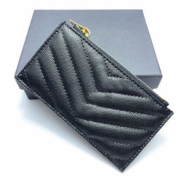 Clássico Designer masculino feminino carteira caviar porta-cartões 6 slots porta-chaves bolsa porta-chaves envelope porta-cartões de luxo carteiras com caixa porta-passaporte porta-moedas couro real