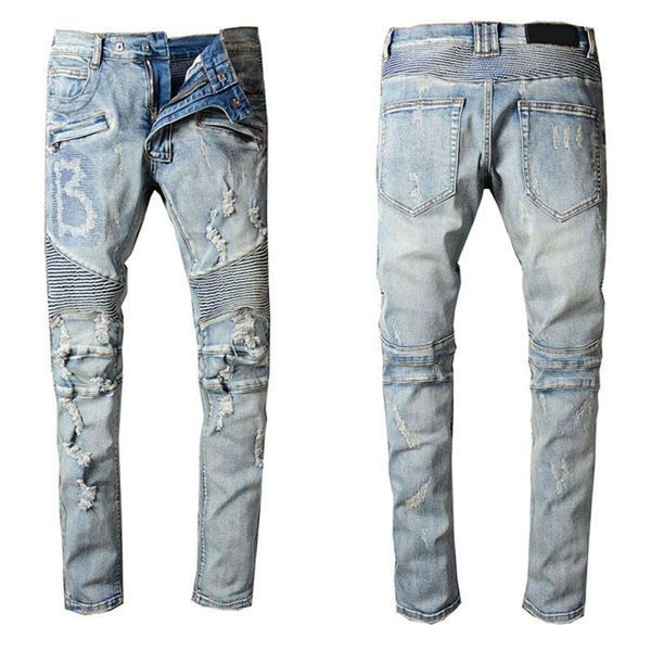 Tasarımcı kot pantolon kot pantolon yüksek kaliteli moda teknolojisi kot lüks tasarımcı denim pantolon sıkıntılı yırtılmış siyah mavi jean slim fit 728