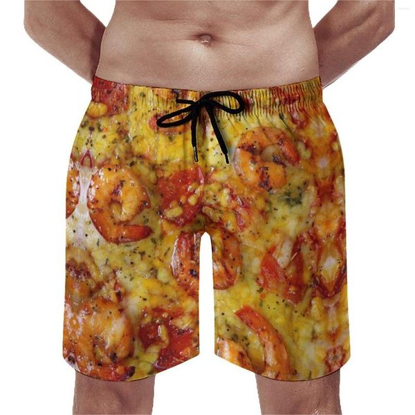 Herren Shorts Anime Beach Food Delicacy(0002) Lose Stretch Kausal Hawaii Hosen Basketball Verstellbarer Kordelzug Breatha