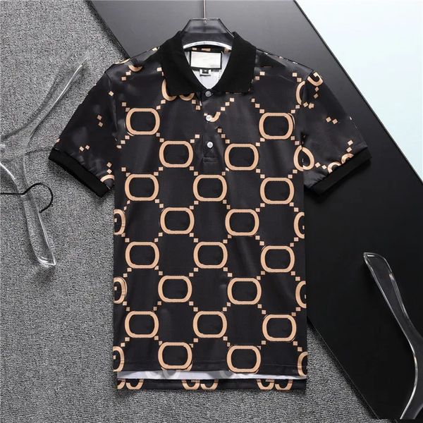 Sommer Herren Polos T-Shirts Baumwollhemden GU Label Stickerei Farbige Bar Kurzarm Tops Schlank Atmungsaktiv Herren Streetwear Männliche T-Shirts Größe XXXL Kleidung