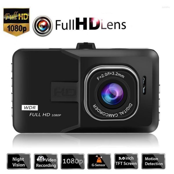 Camcorder 1080P HD 3,0-Zoll-LCD-Auto-DVR-Dash-Kamera mit F30-Doppelobjektiv 170ﾰ Auto-Camcorder-Fahrrekordergerät