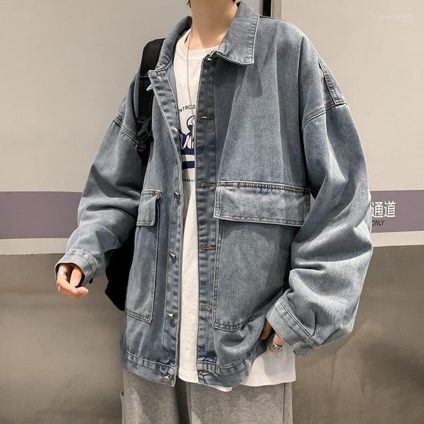 Мужские куртки 2023 Модная весенняя джинсовая ткань мужская корейская версия тенденции пары и женщин