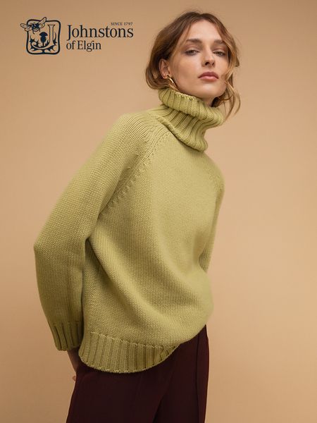 Maglioni da donna maglione lavorato a maglia a costine in cashmere con collo alto primavera bianco giallo