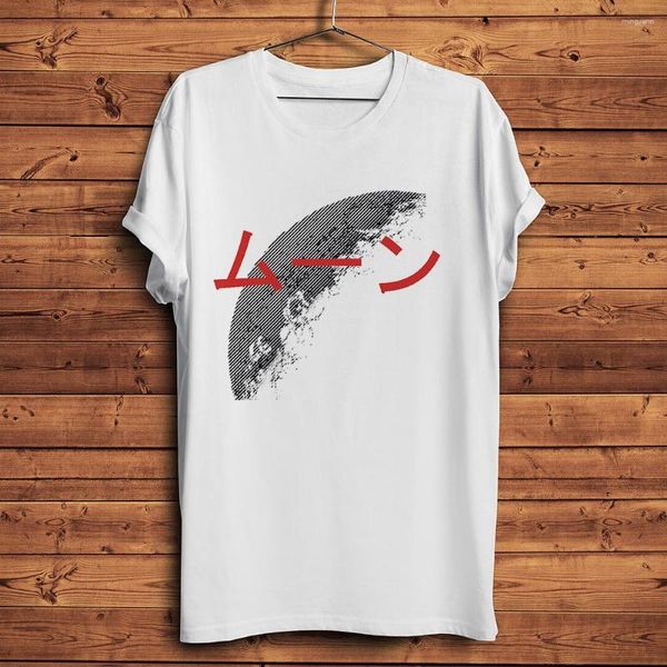 Camisetas masculinas Moon Sea Full Po Print Tshirt masculino verão branco casual manga curta camiseta unissex geek streetwear