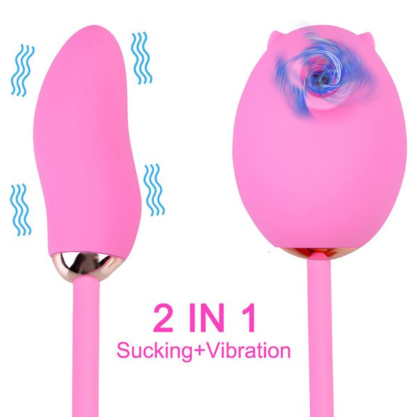 Vibradores 2 em 1 Vibrador de sucção clitoriana para mulheres Vagina Clitóris G Spot estimulador vibratório Love Egg Masturbadores Adulto Sex Toys Shop 230710