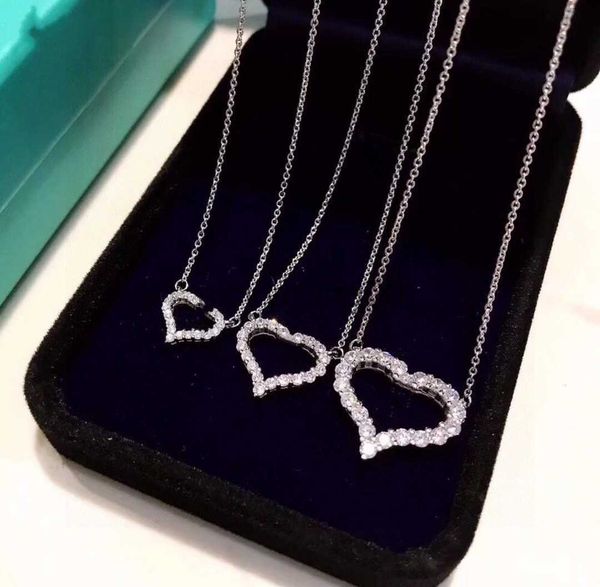 Anhänger-Halsketten Neue Designer-elegante Herz-Anhänger-Halskette, individuell geschnittenes, handwerkliches, mit Diamanten besetztes Design, großzügiges Geschenk x0711