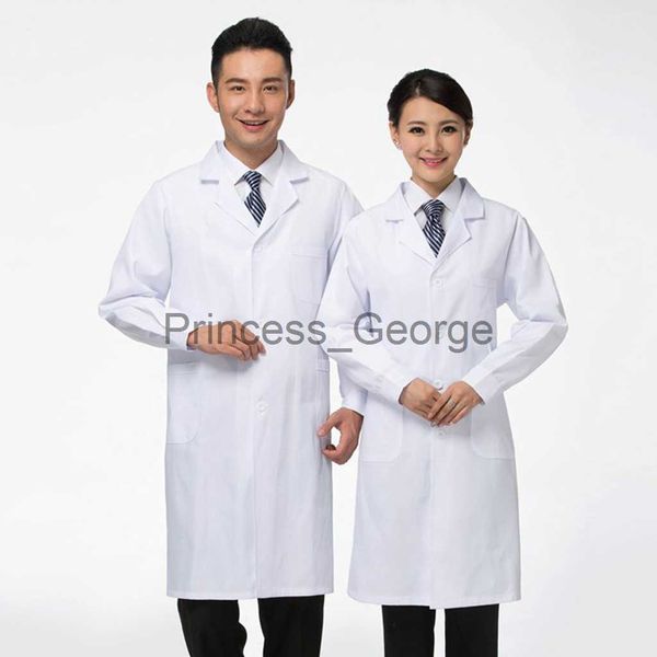 Diğerleri giyim moda uzun kollu ovma laboratuar hastane kısa kollu hemşire hemşire doktor elbise uzun kollu tıbbi üniformaları beyaz ceket unisex x0711