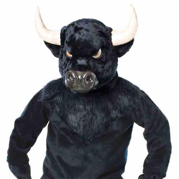 Fato de mascote de touro preto personalizado 300B