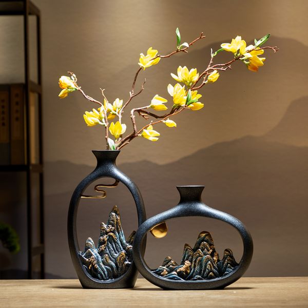 Objetos decorativos Estatuetas Criatividade Estilo japonês feng shui vaso de riqueza escritório Sala de estar decoração de mesa para decoração de casa Acessórios Presente de arte 230710