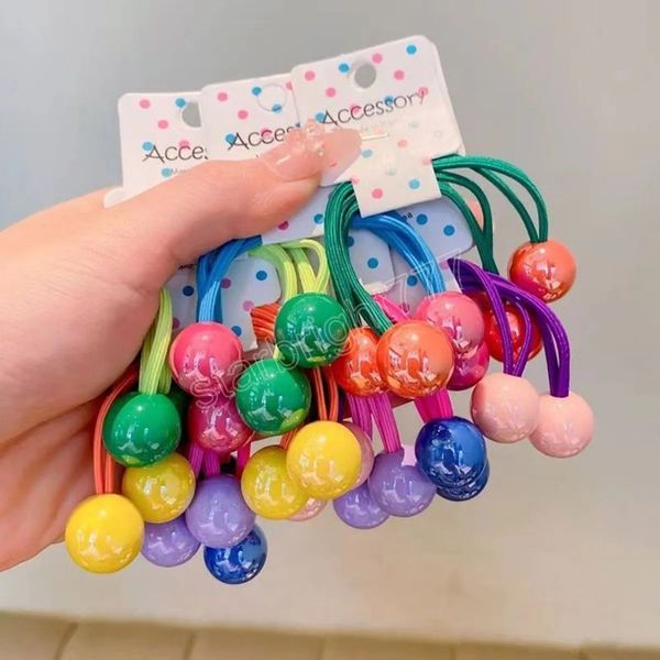 Новая мода Дети Дети Симпатичные пластиковые бусины для мяча эластичные волос
