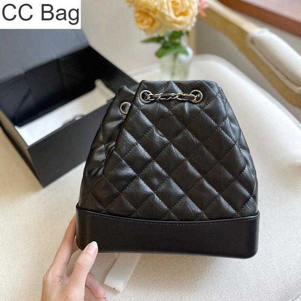 10A CC Bolsa Feminina Clássica Bolsa Balde Contraste Cadeia Prata Distintivo Diamante Lattice Mochila Acolchoada Bolsa Designer de Luxo Bolsa Moeda Bolsa Cosmética Bolsa Chaveiro Bolsa 22CM