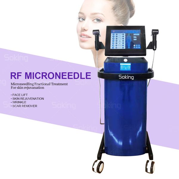 Equipamento de levantamento facial portátil ouro micro agulha RF microagulha fracionada dispositivo microcristalino remoção de rugas rejuvenescimento da pele máquina de salão de beleza