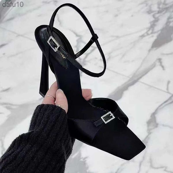 Yaz kadın seksi yüksek topuklu ayakkabılar marka sandalet moda pompaları 2023 yeni trend parti elbisesi femme zapatillas slingback terlikleri l230704