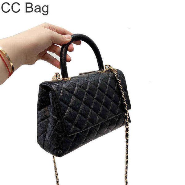 Bolsa CC Bolsas de compras Clássicas com alça superior Bolsas femininas Designer Coco Caviar Pele de bezerro Acolchoada Matelassê Corrente Aba única Vanity Cosmetic Out