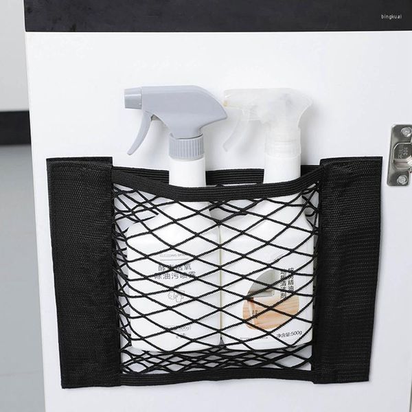 Borse portaoggetti Sacco per immondizia Tasca a rete Cucina Artefatto per lo shopping in plastica perforata fissata al muro per la casa