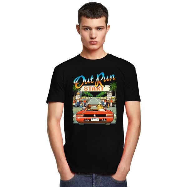 Trench Japanische Arcade Racing Video Game Out Run T Shirt Männer Kurzarm Vintage 80s Konsole Gaming T -Shirt Outrun T -Shirt Baumwoll Tee