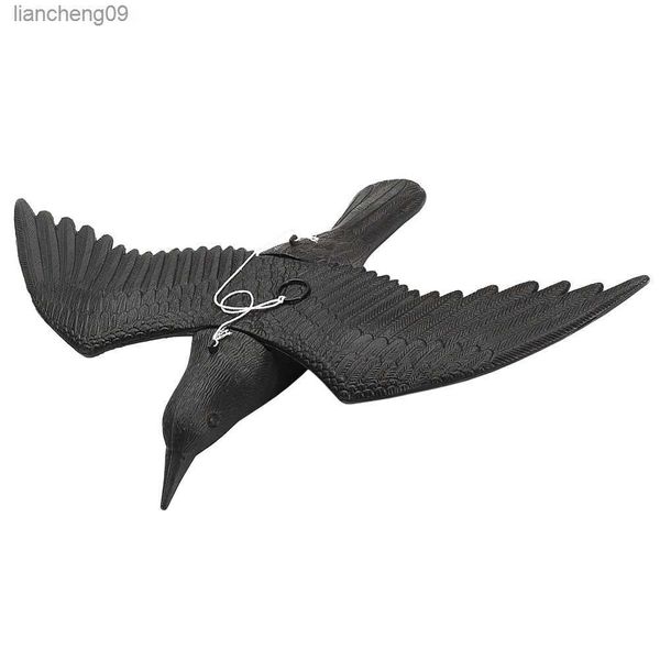 Corvo de plástico realista Figuras de animais de plástico Chamarizes de corvo Atraindo corvos Estátua de corvo de plástico Corvo artificial Pássaro Decoração preta L230620