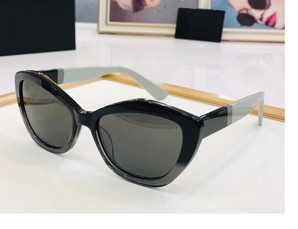 2023 Damen Herren Hochwertige Sonnenbrille Schwarz Weiß Breite Planke Vollformat Grau Schmetterlingsbrille mit Box erhältlich