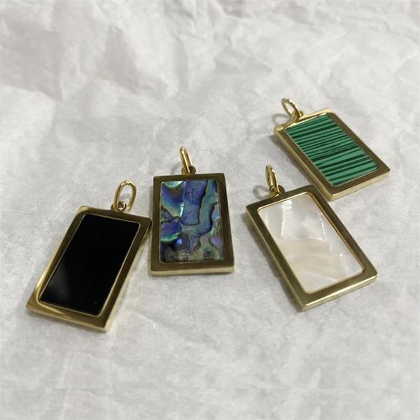 Подвесные ожерелья Ihues Vintage Square Label Card для мужчин шарм из нержавеющей стали модные ювелирные ювелирные украшения