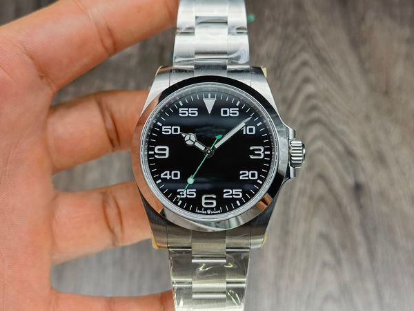 Relógio masculino/feminino Rolaxes com 126900 relógios diâmetro de safira 40 mm e espelho de cristal de movimento integrado 3230 caixa em aço ostra 904 com pulseira de corrente sólida