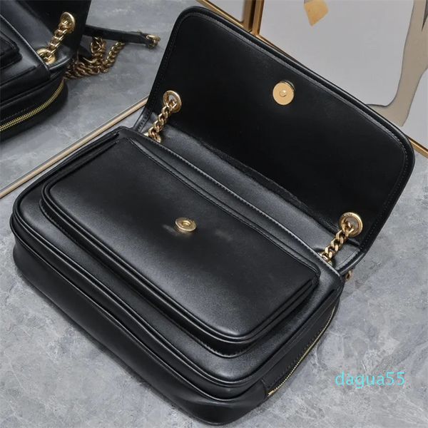 Flap Crossbody Bag kadın çanta düz renkli moda omuz çantaları metal sürgülü zincir donanım mektubu çift fermuarlı cep telefonu