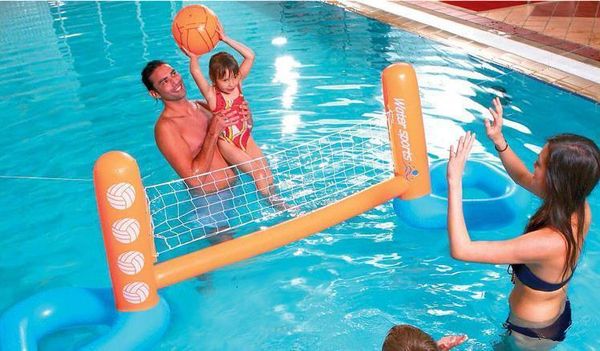 Sandspiel Wasserspaß Aufblasbares Schwimmbadspielzeug aufblasbares schwimmendes Volleyballgestell Wassernetz Erwachsenenspiel 230711