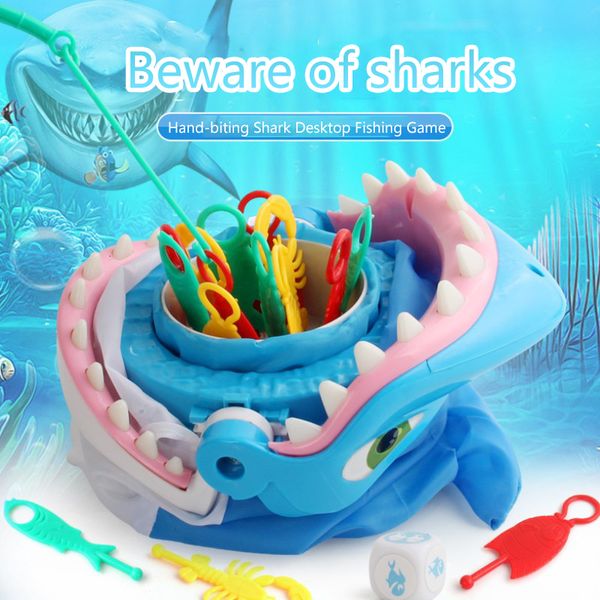 Neuheitsspiele White Fishing Shark interaktives Brettspiel Desktop beißende Hand ganze Maggot Montessori Lernspielzeug für Kinder Geburtstags-GIF 230710