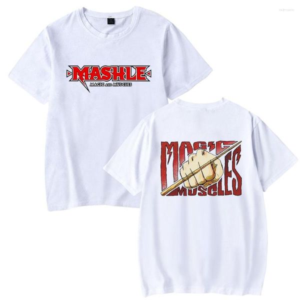Męskie koszulki Mashle magia i mięśnie koszulka z motywem anime Unisex moda koszulka z krótkim rękawem kobiety mężczyźni casualowe w stylu Streetwear letnie topy