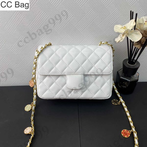 CC Bag 23 Early Spring Square Lammfell Flap Quilted Bags Emaille Gold Coin Pendant Chain Classic Black Matelasse Hardware Handbags Designer Crossbody With Pouch 1619