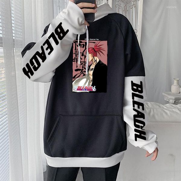 Moletons Masculinos Abarai Renji Bleach Anime Masculino Feminino Oversized Cool Manga Estampado Inverno Outono Solto Quente Com Capuz Tops Moletons