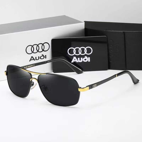 Modische Audi-Top-Sonnenbrille für Herren, polarisiert, neue Persönlichkeitsbrille, hochauflösende Fahrspiegel 557 mit Logo