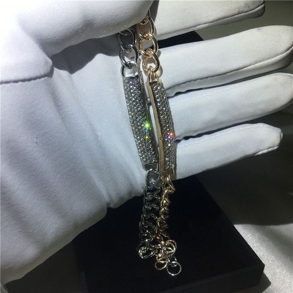 20 stili gioielli fatti a mano scintillanti bracciali Cuba lusso oro bianco 18 carati riempimento cz cristallo zircone hip hop festa promessa alta qualità donna uomo braccialetto per gli amanti regalo