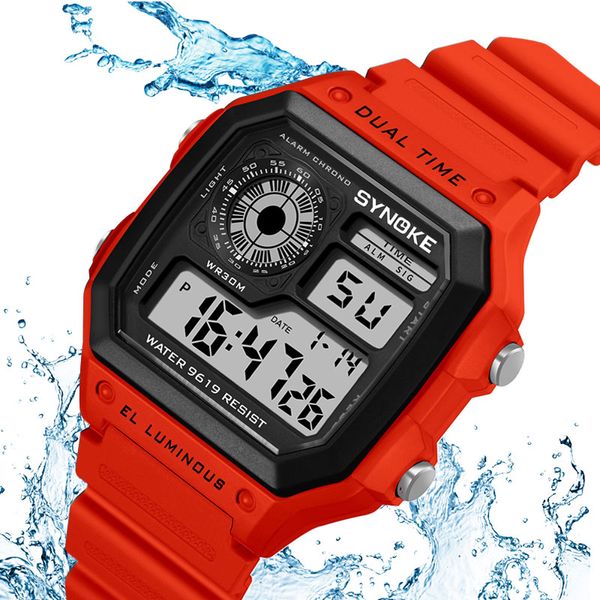 Snoke Men Outdoor Sports Watches Многофункциональные бизнес-водонепроницаемые мужские наручные часы цифровые часы тревоги с часами Dropship 2022