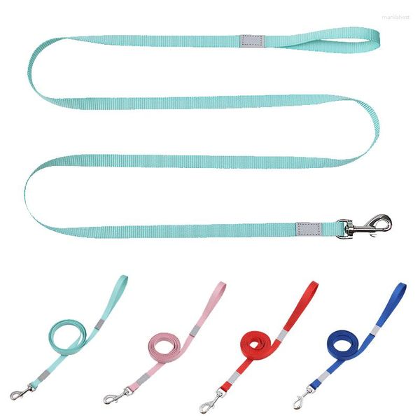 Collari per cani 1,5 m Piccolo guinzaglio Riflettente Cucciolo di piombo Chihuahua Trazione Corda Luce Walking Training Guinzagli per animali Cintura Accessori in nylon