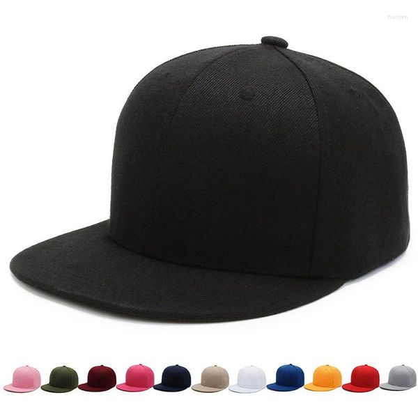 Cappellini da baseball Berretto piatto da uomo di marca Hip Hop Snapback in cotone di colore puro per donna Cappello da sole da baseball rigido unisex regolabile