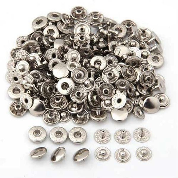 500 Set Metal Dikiş Yok Pres Saplama Düğmeleri Snap Fircener Popper 10mm2958