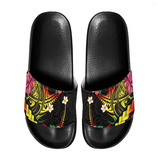 Chinelos Polynesian Tribal Pohnpei Totem Tattoo Prints Summer For Men Fashion Outdoor Sport Anti-slip Platform Shoes Beach Flip