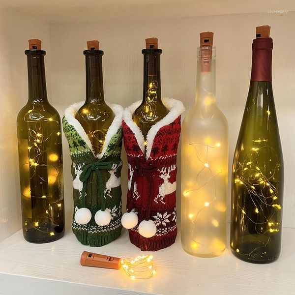 Strings Holiday Wedding Party Decoration Filo di rame Light Bar Wine Bottle Cork LED Christmas String Lamp Garland Fairy